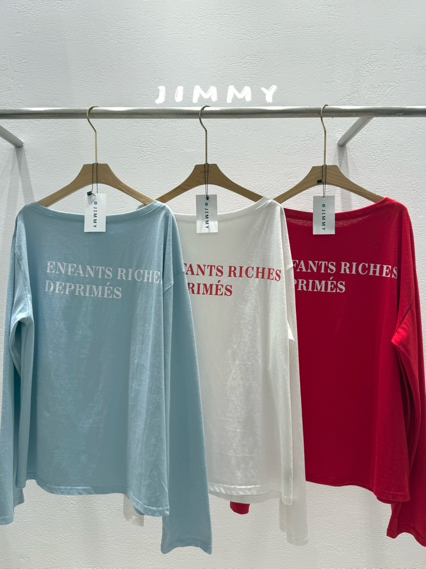 JIMMY韓國直郵女士新品熱賣休閑人氣職業26春夏推薦長袖T恤JIMMY/REMAKE長袖T恤