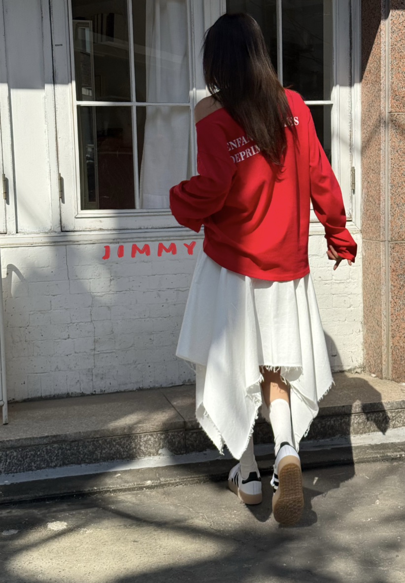 JIMMY韓國直郵女士新品熱賣休閑人氣職業26春夏推薦長袖T恤JIMMY/REMAKE長袖T恤