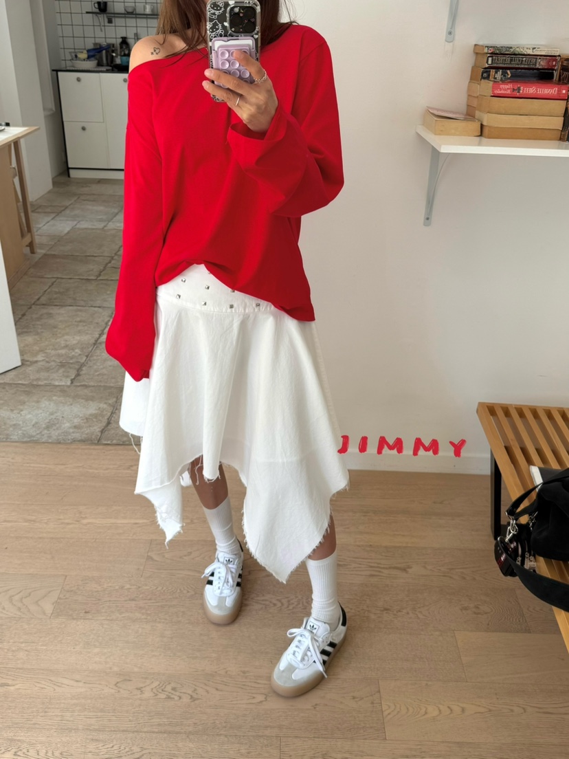 JIMMY韓國直郵女士新品熱賣休閑人氣職業26春夏推薦長袖T恤JIMMY/REMAKE長袖T恤