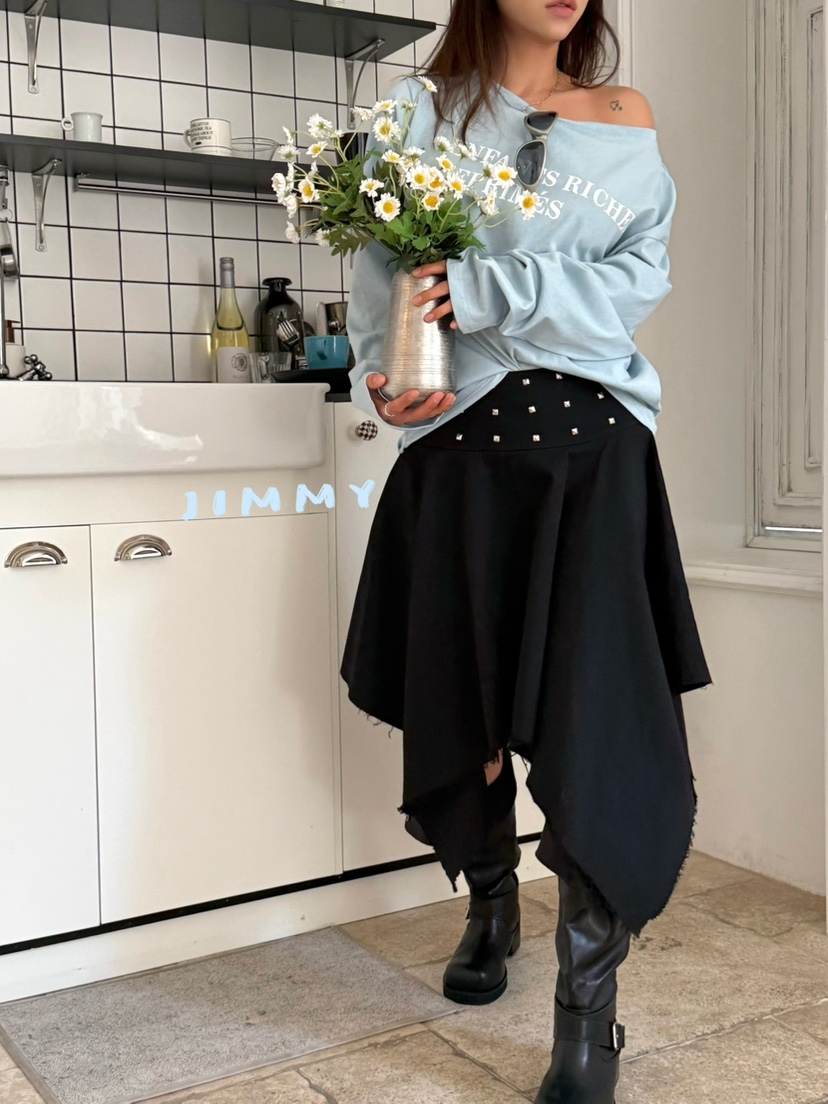 JIMMY韓國直郵女士新品熱賣休閑人氣職業26春夏推薦長袖T恤JIMMY/REMAKE長袖T恤