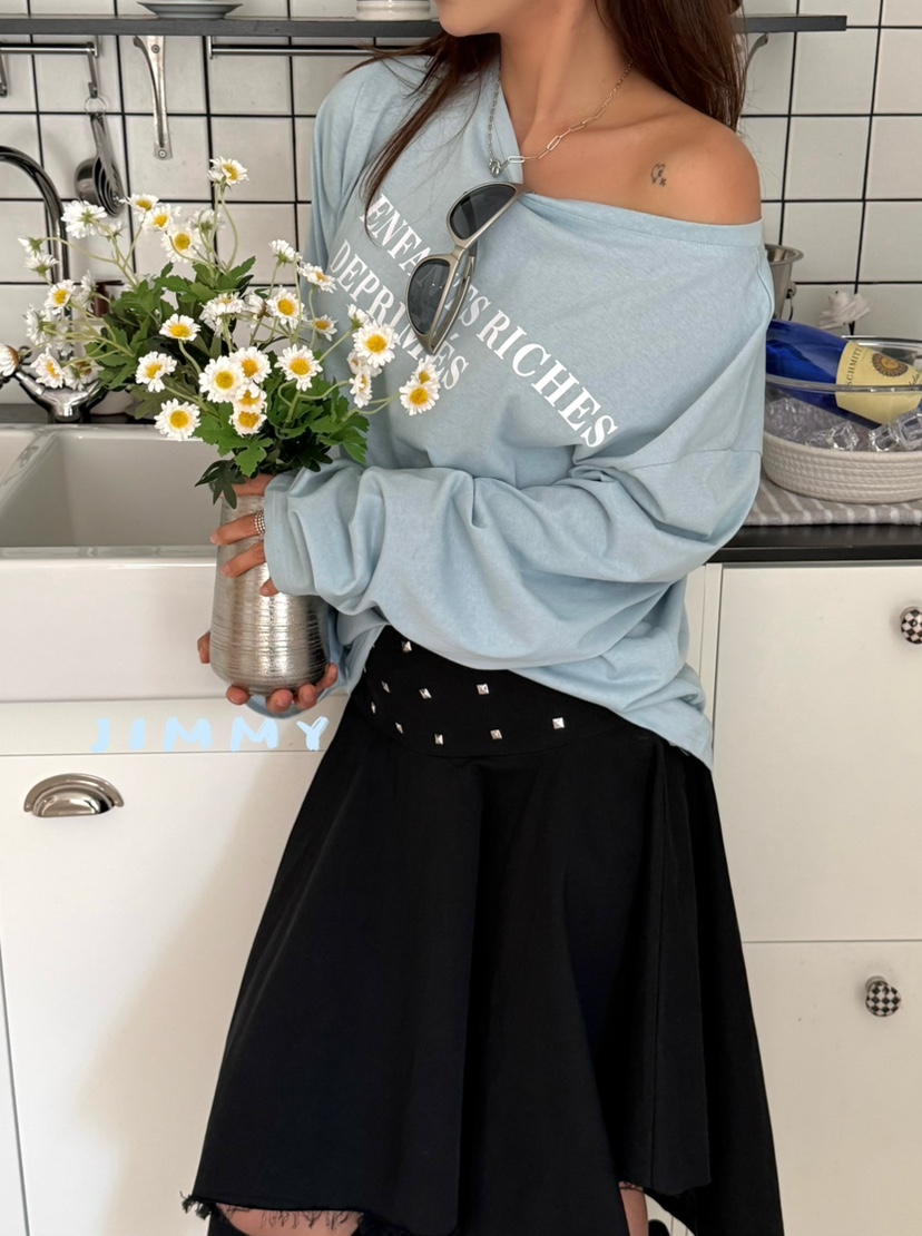 JIMMY韓國直郵女士新品熱賣休閑人氣職業26春夏推薦長袖T恤JIMMY/REMAKE長袖T恤