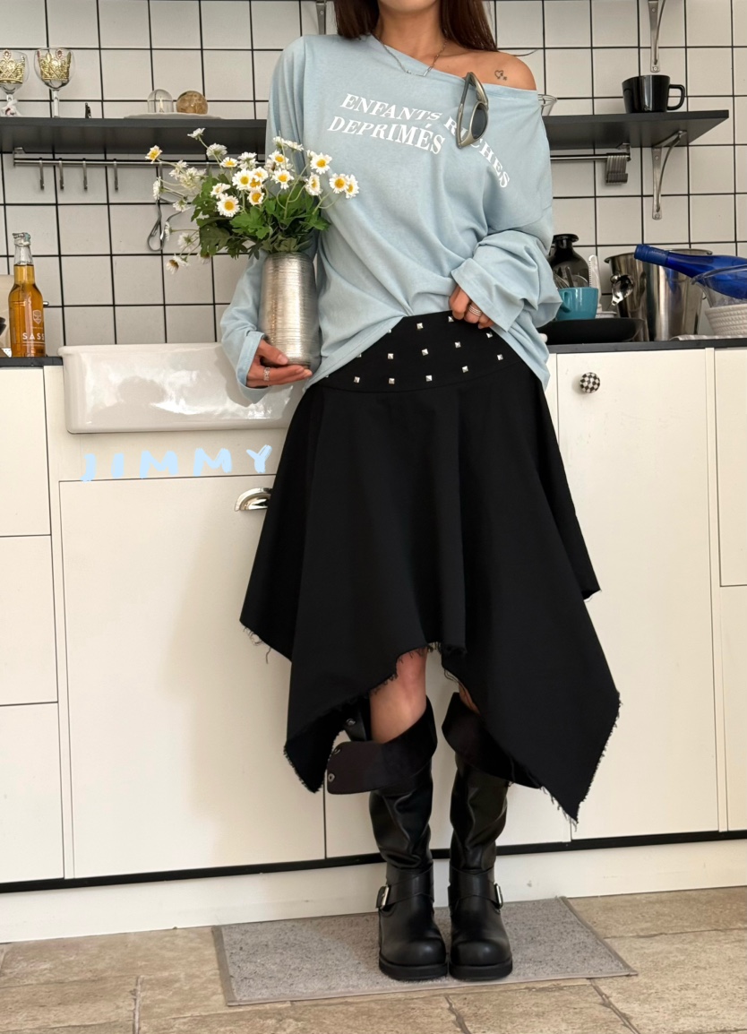 JIMMY韓國直郵女士新品熱賣休閑人氣職業26春夏推薦長袖T恤JIMMY/REMAKE長袖T恤