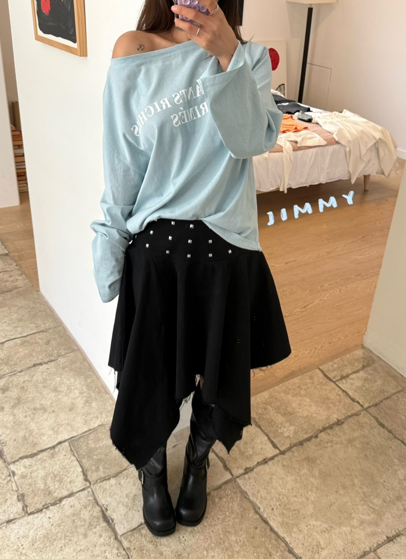 JIMMY韓國直郵女士新品熱賣休閑人氣職業26春夏推薦長袖T恤JIMMY/REMAKE長袖T恤