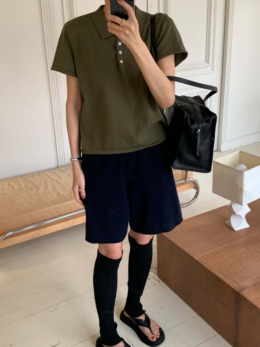 A Flan韓國直郵實拍女裝新款時尚熱賣人氣推薦職業T恤棉質AFN/FLAN EDITIONT恤