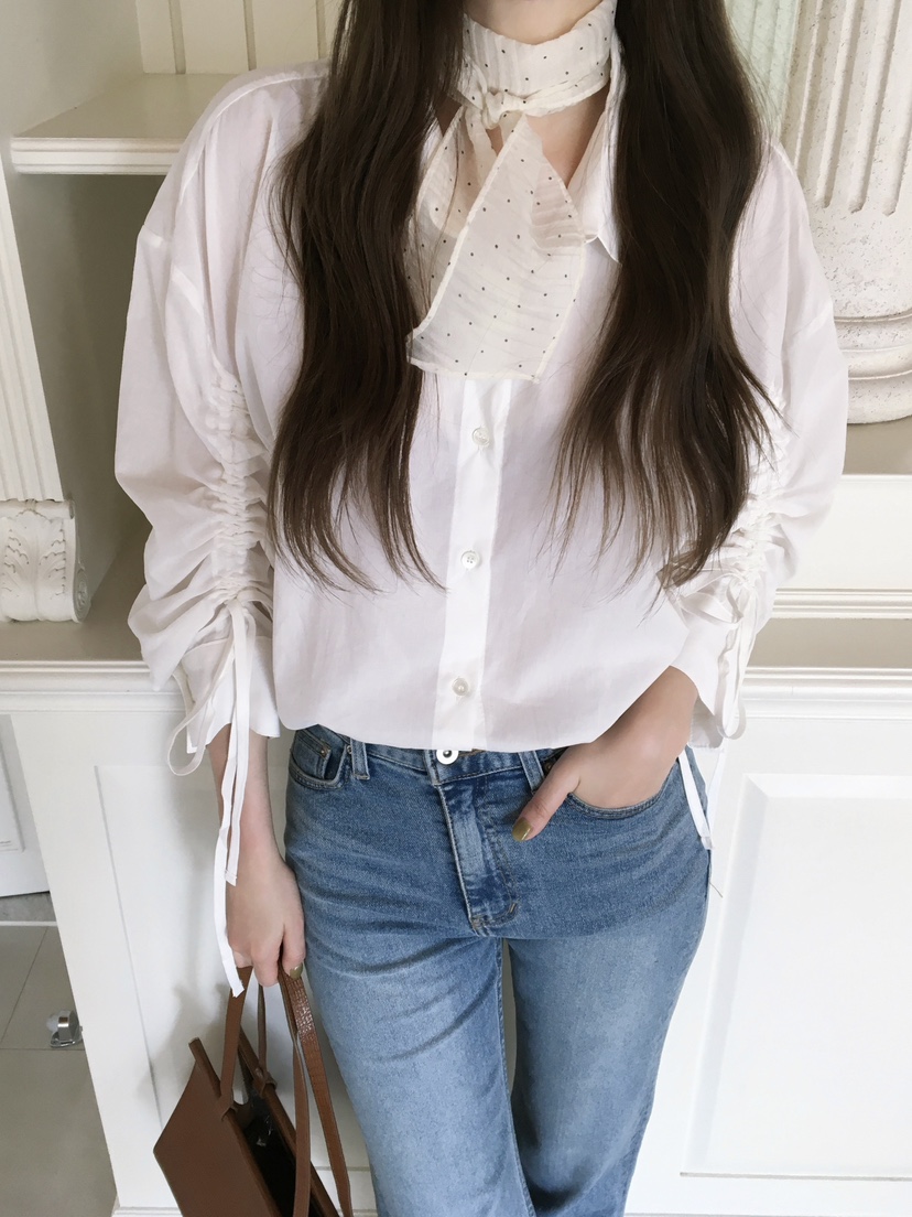 LEGACY韓國代購女裝新品職業熱賣真品休閑襯衫蕾絲衫褶皺LEGACY襯衫/蕾絲衫