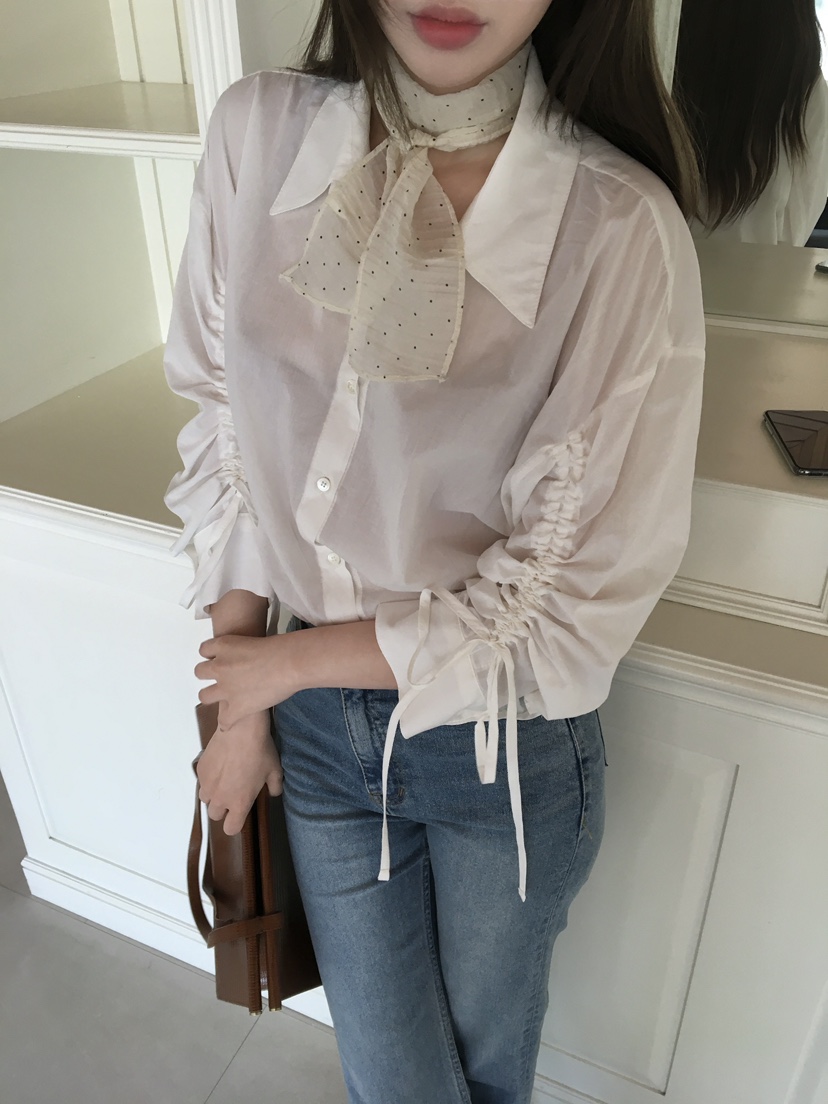 LEGACY韓國代購女裝新品職業熱賣真品休閑襯衫蕾絲衫褶皺LEGACY襯衫/蕾絲衫