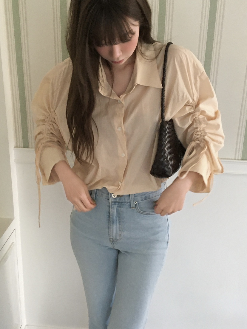 LEGACY韓國代購女裝新品職業熱賣真品休閑襯衫蕾絲衫褶皺LEGACY襯衫/蕾絲衫