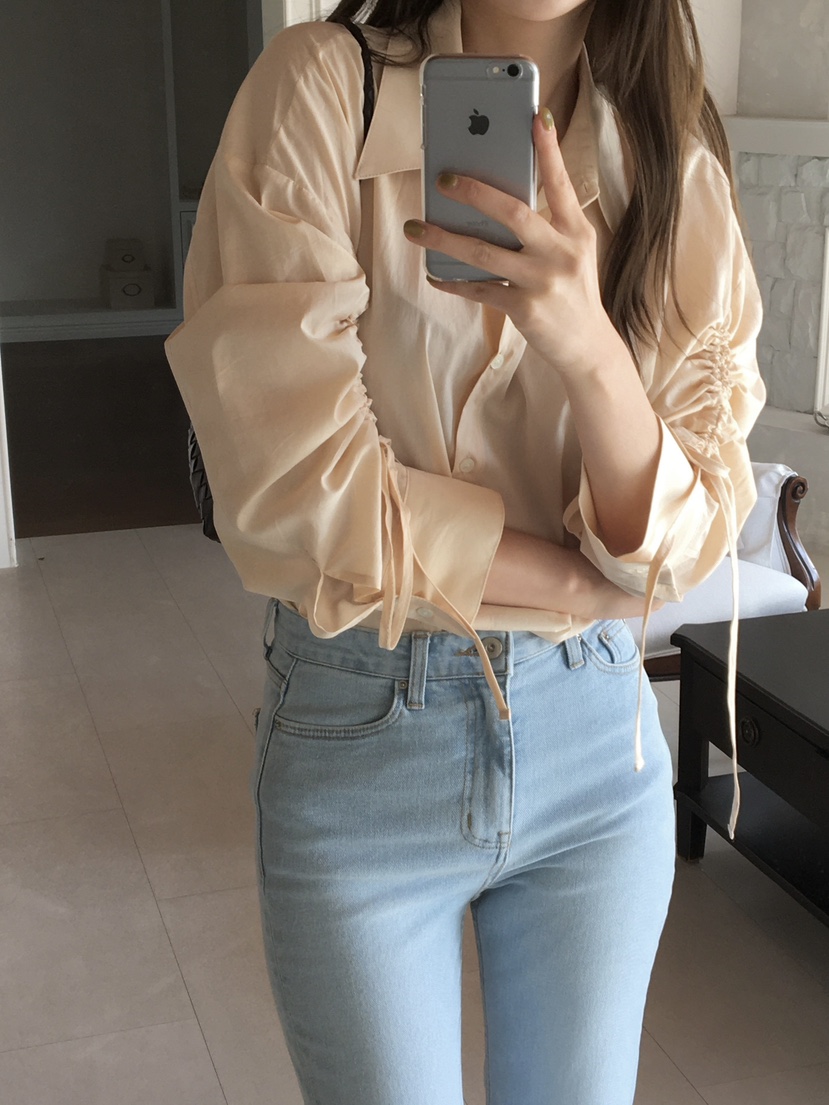 LEGACY韓國代購女裝新品職業熱賣真品休閑襯衫蕾絲衫褶皺LEGACY襯衫/蕾絲衫