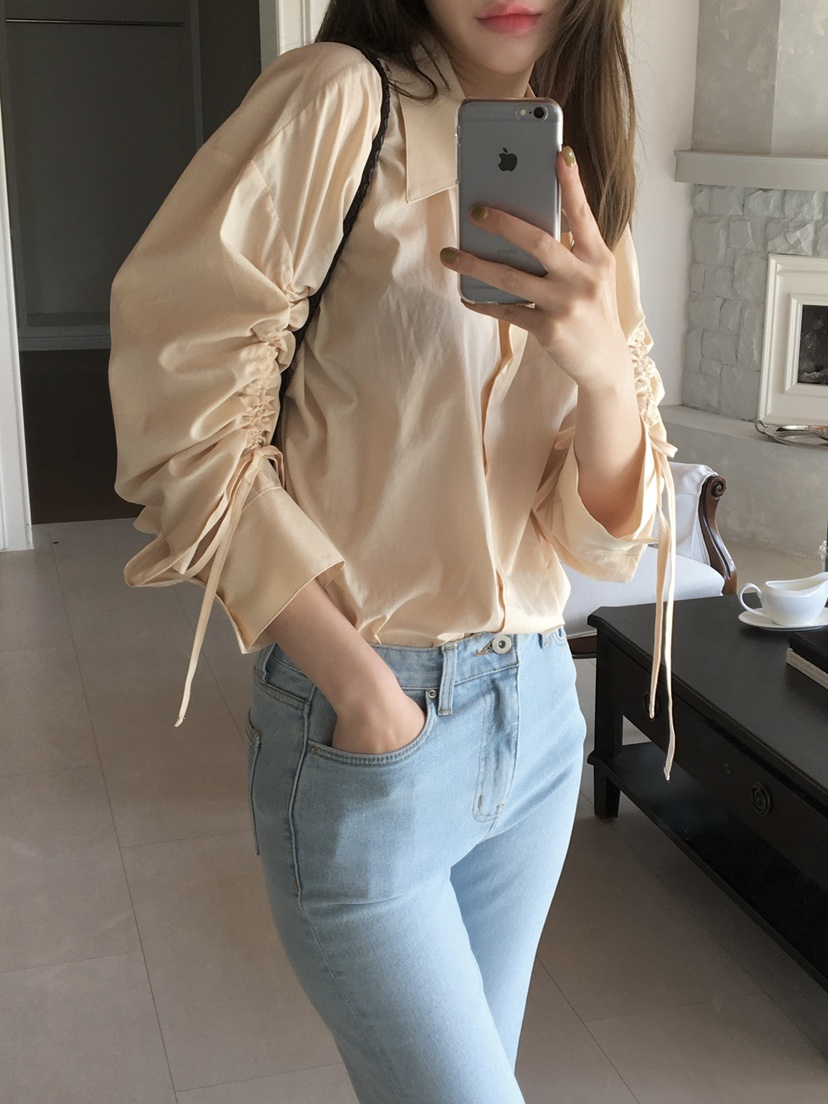 LEGACY韓國代購女裝新品職業熱賣真品休閑襯衫蕾絲衫褶皺LEGACY襯衫/蕾絲衫