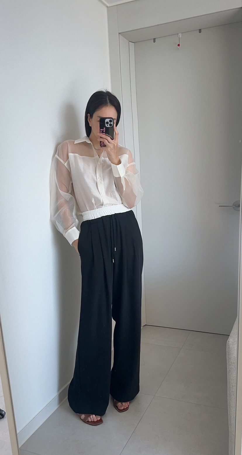 SOUIT韓國直郵實拍女裝新品熱賣職業時尚襯衫蕾絲衫歐根紗SOUIT by mabel-L襯衫/蕾絲衫