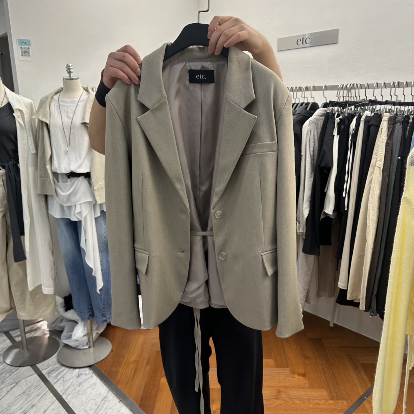 MOANA/ETC韓國東大門代購女裝新款人氣26春夏時尚夾克系帶MOANA/ETC夾克圖色1