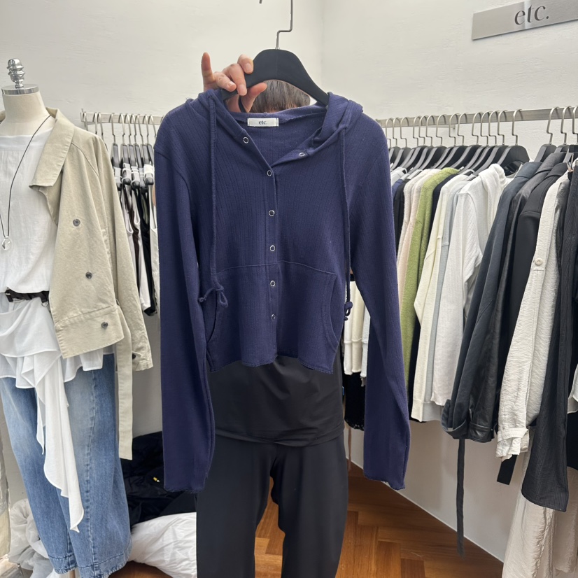 MOANA/ETC韓國代購女裝新款26春夏休閑時尚衛衣兜帽鏤空MOANA/ETC衛衣圖色2