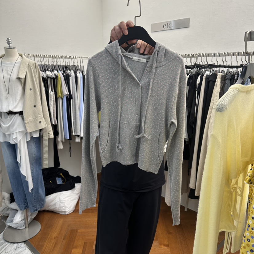 MOANA/ETC韓國代購女裝新款26春夏休閑時尚衛衣兜帽鏤空MOANA/ETC衛衣圖色3