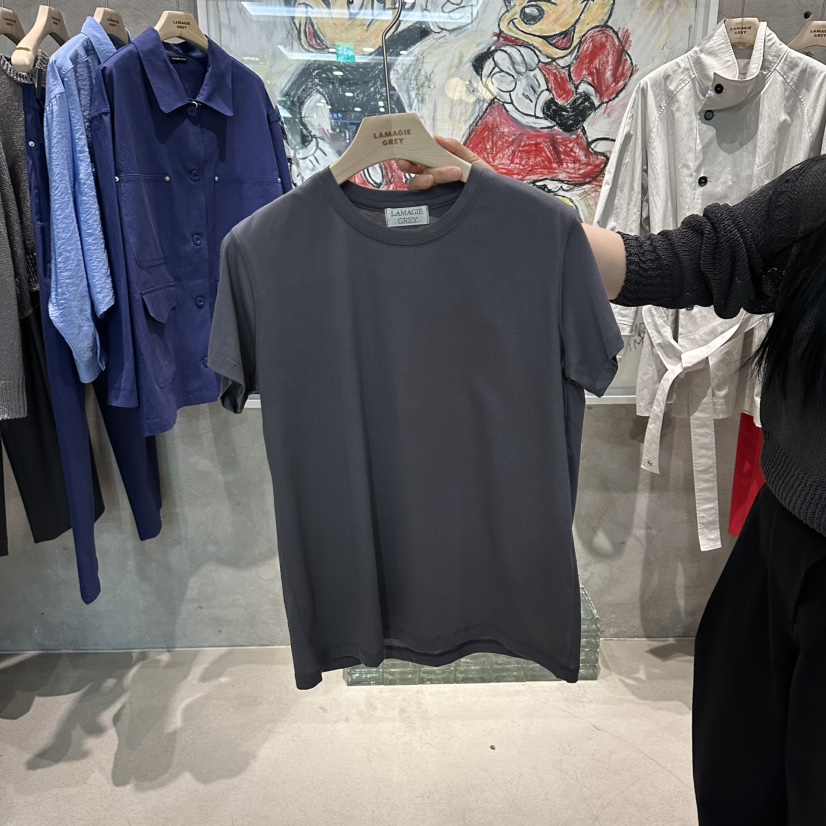 LAMAGIEPIE/LAMAGIE GREY東大門實拍女士新款時尚T恤絲綢LAMAGIEPIE/LAMAGIE GREYT恤圖色3墨色