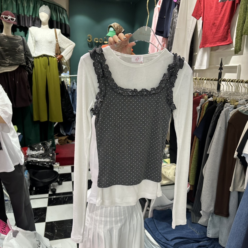 3COLOR韓國東大門直郵女裝新款人氣吊帶背心不含內搭Three color吊帶/背心圖色3