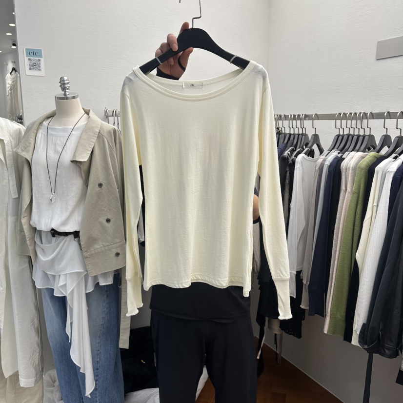 MOANA/ETC韓國直郵女士新品推薦職業熱賣時尚人氣長袖T恤MOANA/ETC長袖T恤圖色2奶油色