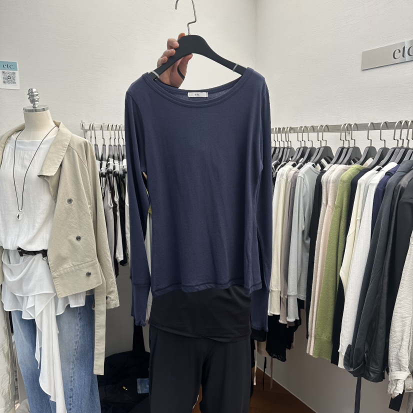 MOANA/ETC韓國直郵女士新品推薦職業熱賣時尚人氣長袖T恤MOANA/ETC長袖T恤圖色6深藍色