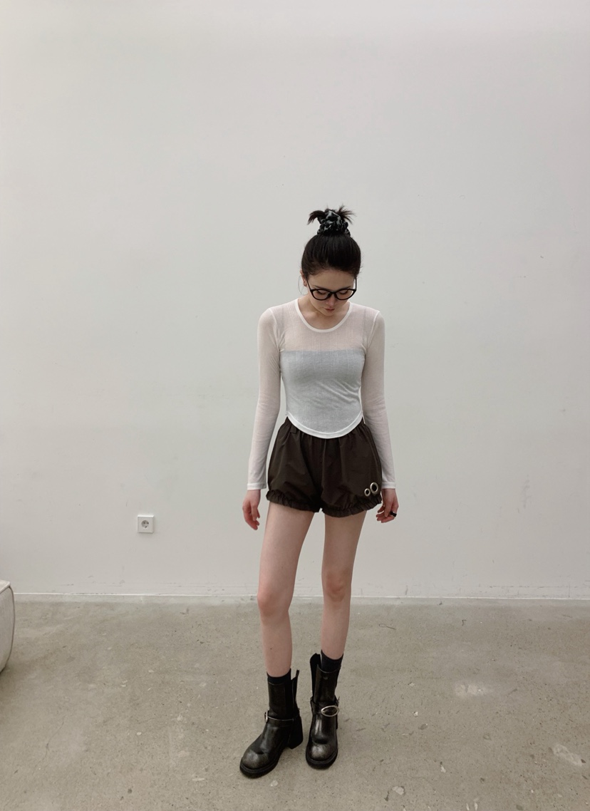 STICK WITH韓國東大門代購女士新品人氣推薦長袖T恤莫代爾STICK WITH長袖T恤