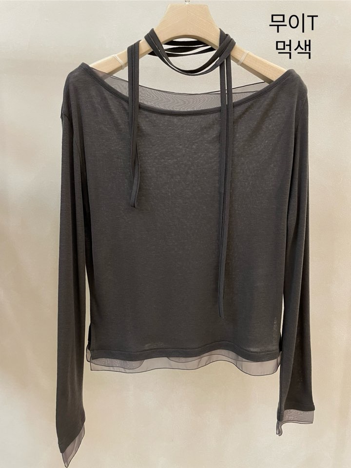 KONI/LAKE-A韓國代購女裝新品熱賣推薦休閑長袖T恤含脖帶KONI/LAKE-A長袖T恤圖色2