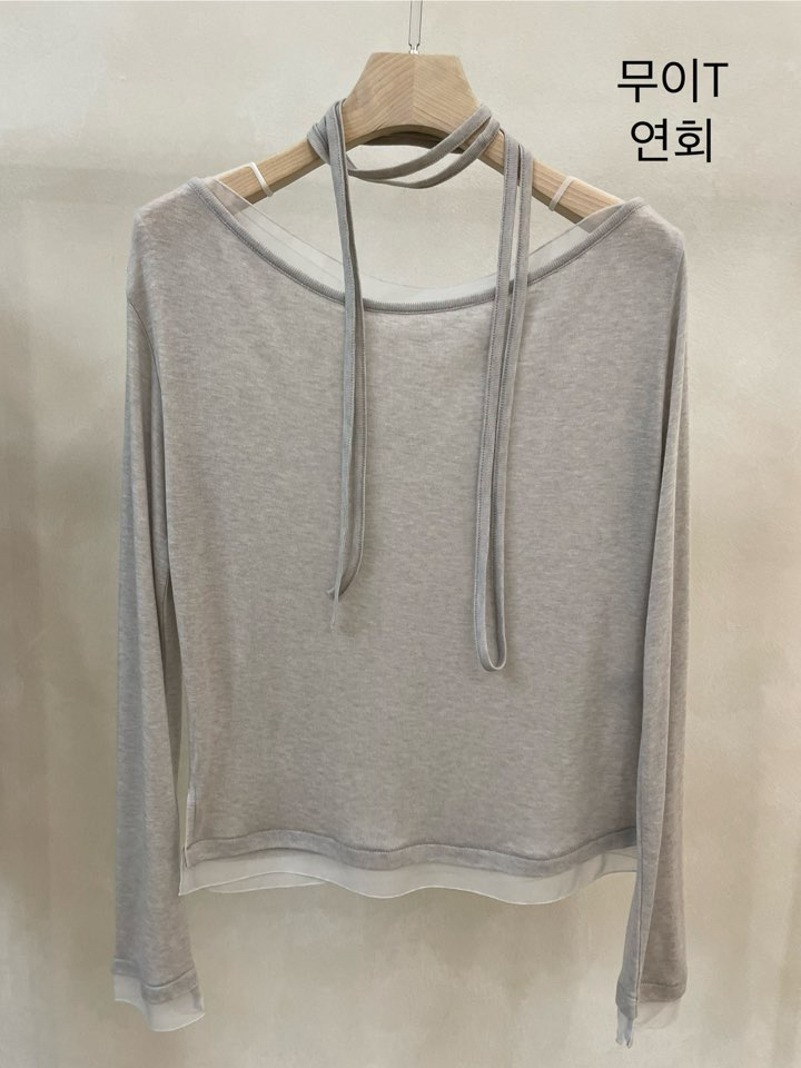 KONI/LAKE-A韓國代購女裝新品熱賣推薦休閑長袖T恤含脖帶KONI/LAKE-A長袖T恤圖色3