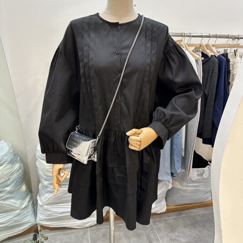 DELIGHT-L東大門代購女裝新品真品時尚連衣裙不含包褶裥DELIGHT-L連衣裙圖色1