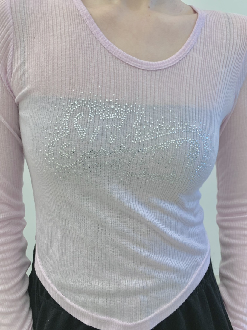 STICK WITH韓國東大門代購女裝新品推薦長袖T恤莫代爾羊毛STICK WITH長袖T恤