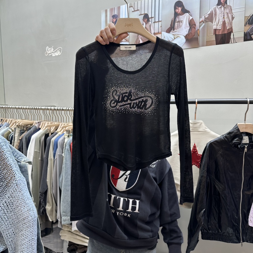 STICK WITH韓國東大門代購女裝新品推薦長袖T恤莫代爾羊毛STICK WITH長袖T恤圖色4