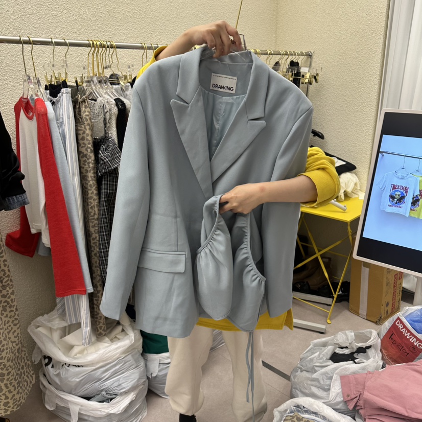 DRAWING韓國代購女士新品26春夏時尚推薦熱賣夾克不含內搭DRAWING夾克圖色2