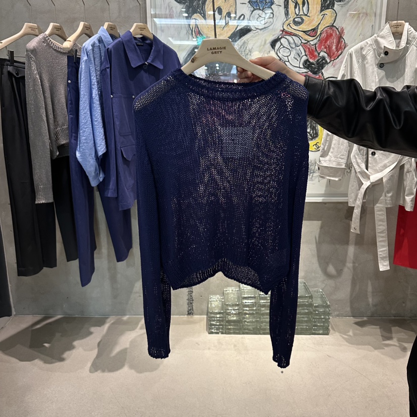 LAMAGIEPIE/LAMAGIE GREY韓國東大門直郵女裝新款推薦針織衫亞麻LAMAGIEPIE/LAMAGIE GREY針織衫圖色2深藍色