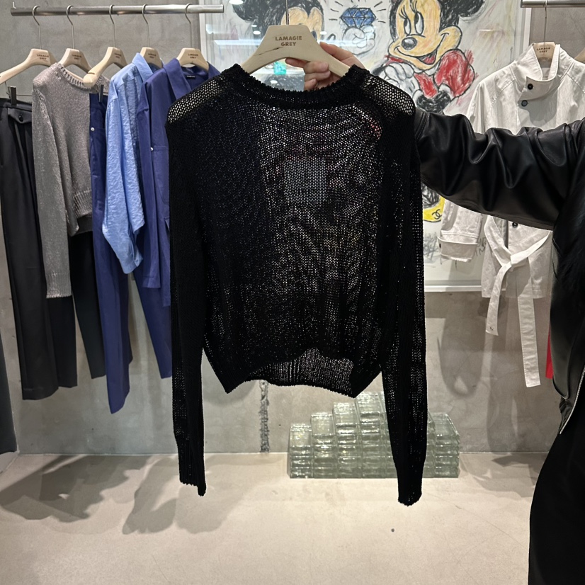 LAMAGIEPIE/LAMAGIE GREY韓國東大門直郵女裝新款推薦針織衫亞麻LAMAGIEPIE/LAMAGIE GREY針織衫圖色3黑色
