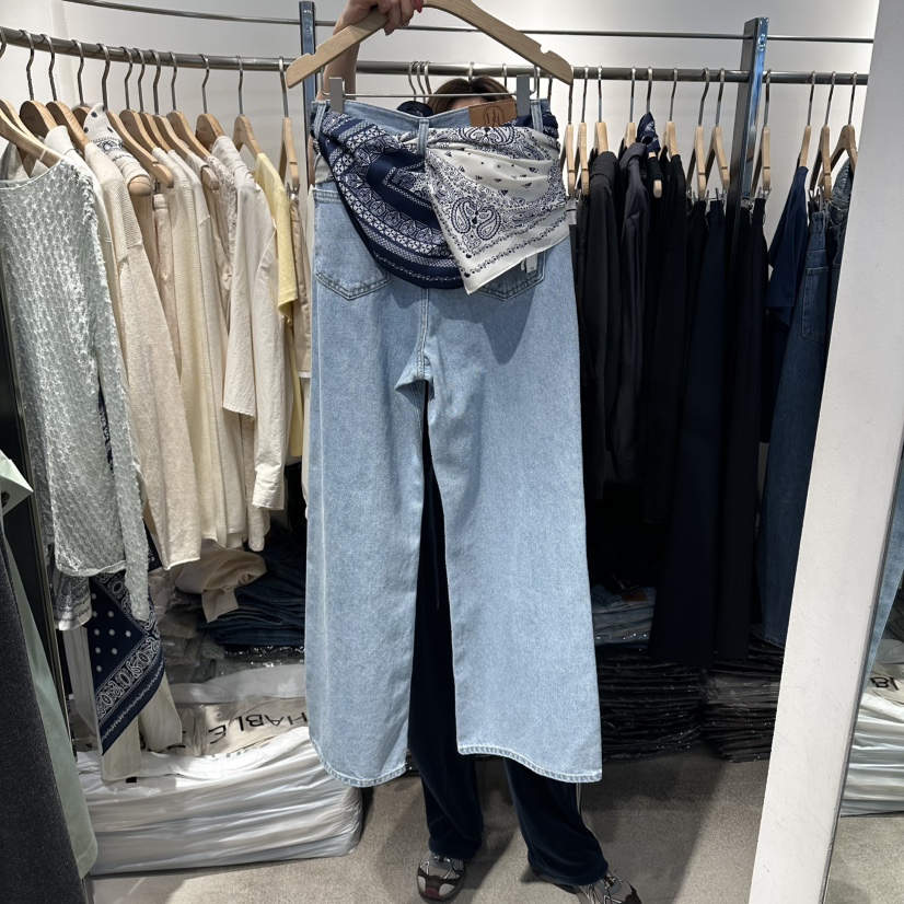 HABLE韓國代購女裝新款推薦26春夏休閑熱賣人氣牛仔褲圍巾HABLE牛仔褲