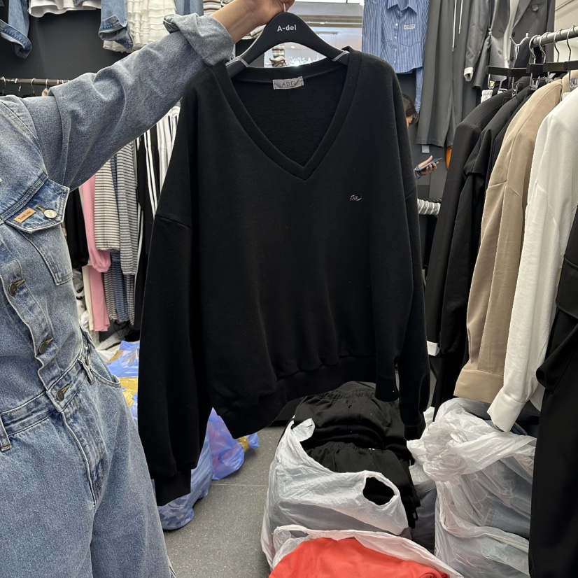 A-DEL東大門代購女士新品職業人氣26春夏休閑真品衛衣V領A-DEL衛衣圖色3