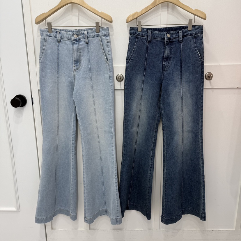 SOUIT韓國東大門代購女士新品熱賣職業時尚26春夏牛仔褲喇叭SOUIT by mabel-L牛仔褲