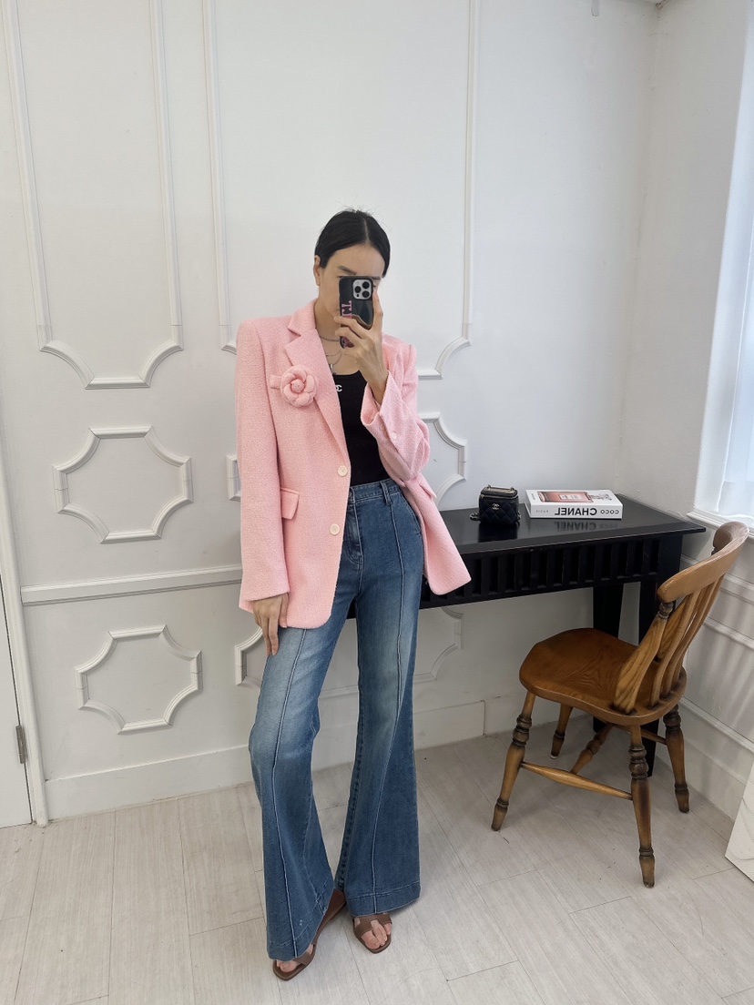 SOUIT韓國東大門代購女士新品熱賣職業時尚26春夏牛仔褲喇叭SOUIT by mabel-L牛仔褲