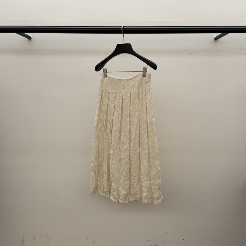 ID韓國東大門代購女裝新品推薦半身裙中短裙羊毛褶裥亞麻ID半身裙/中短裙