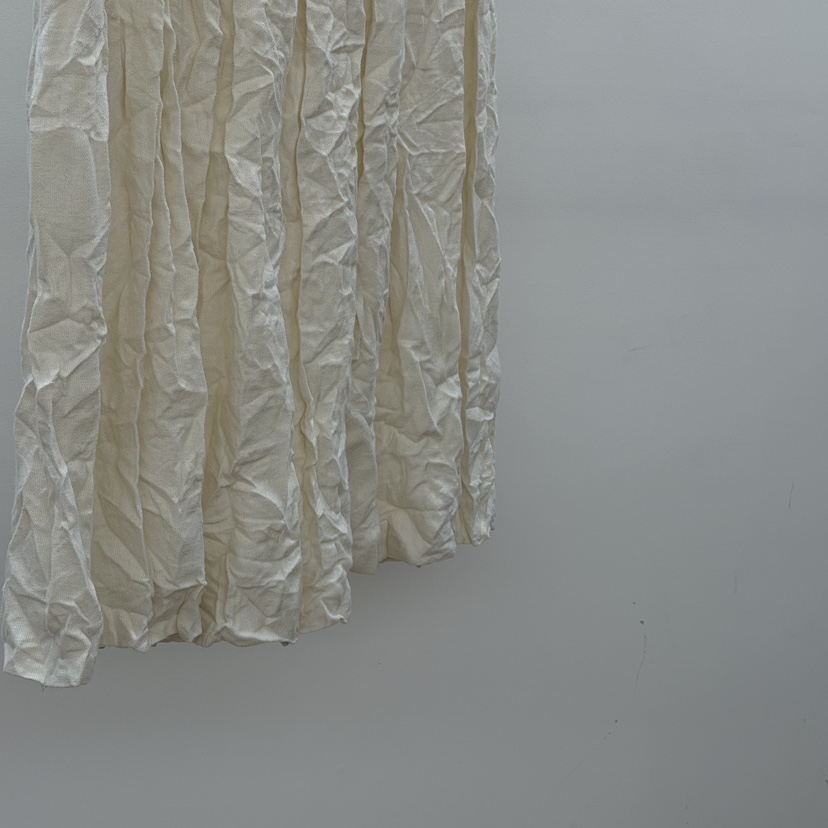 ID韓國東大門代購女裝新品推薦半身裙中短裙羊毛褶裥亞麻ID半身裙/中短裙