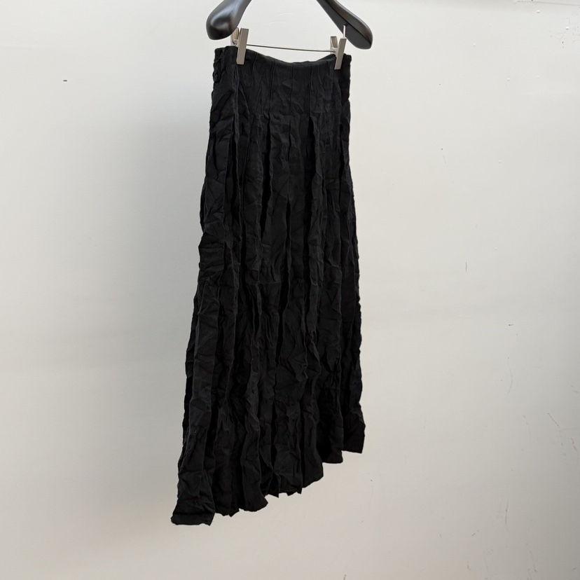 ID韓國東大門代購女裝新品推薦半身裙中短裙羊毛褶裥亞麻ID半身裙/中短裙