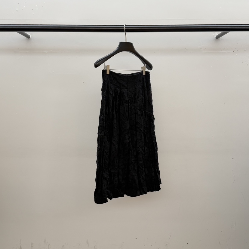 ID韓國東大門代購女裝新品推薦半身裙中短裙羊毛褶裥亞麻ID半身裙/中短裙