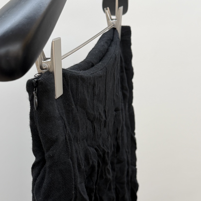 ID韓國東大門代購女裝新品推薦半身裙中短裙羊毛褶裥亞麻ID半身裙/中短裙