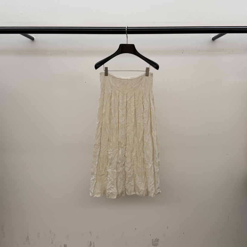 ID韓國東大門代購女裝新品推薦半身裙中短裙羊毛褶裥亞麻ID半身裙/中短裙圖色1