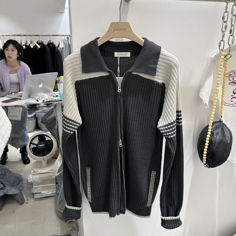 CONNAUGHT/DAILYJUD韓國代購女士新款推薦熱賣人氣毛衣拉鏈CONNAUGHT/DAILYJUD毛衣圖色1