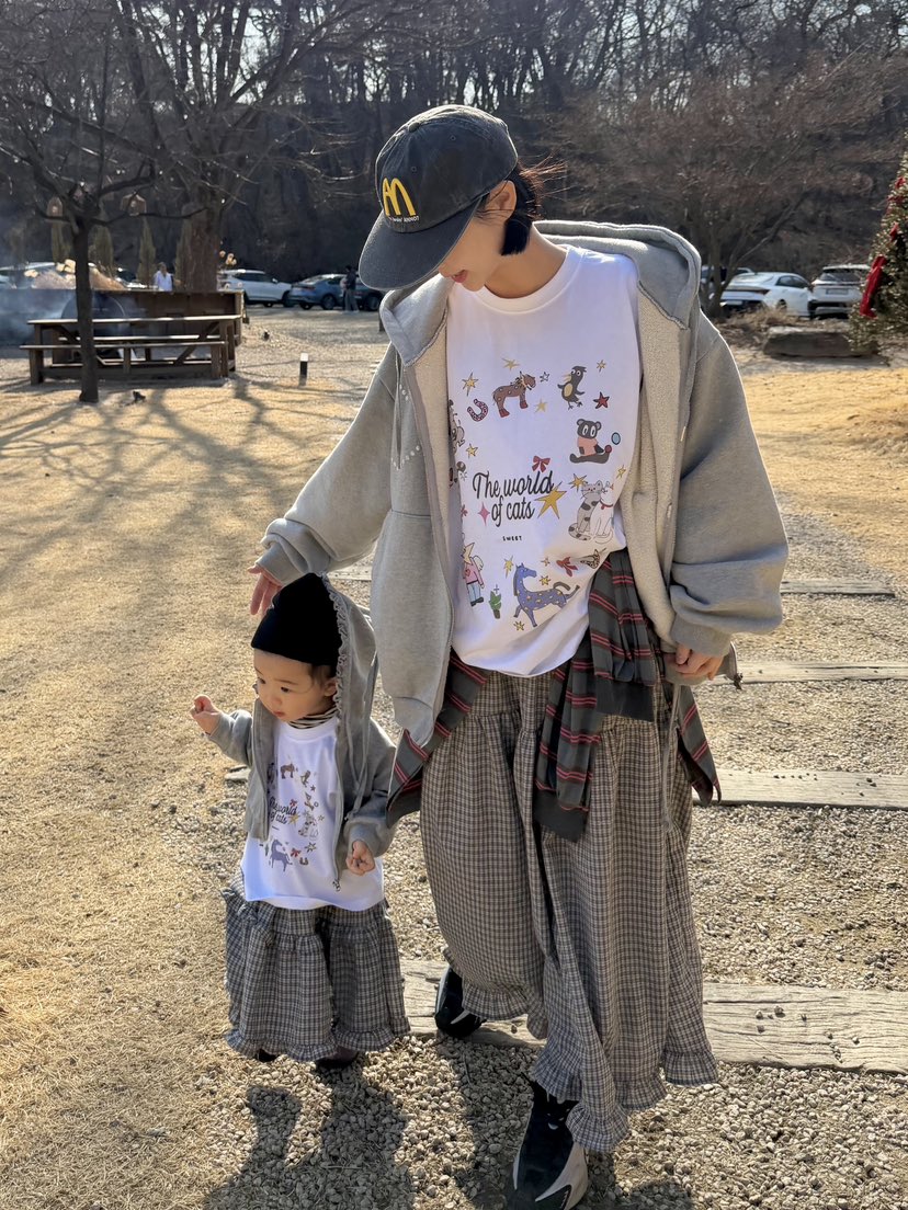 THE LINE-Q韓國直郵實拍女士新款人氣26春夏熱賣長裙格子THE LINE-Q長裙