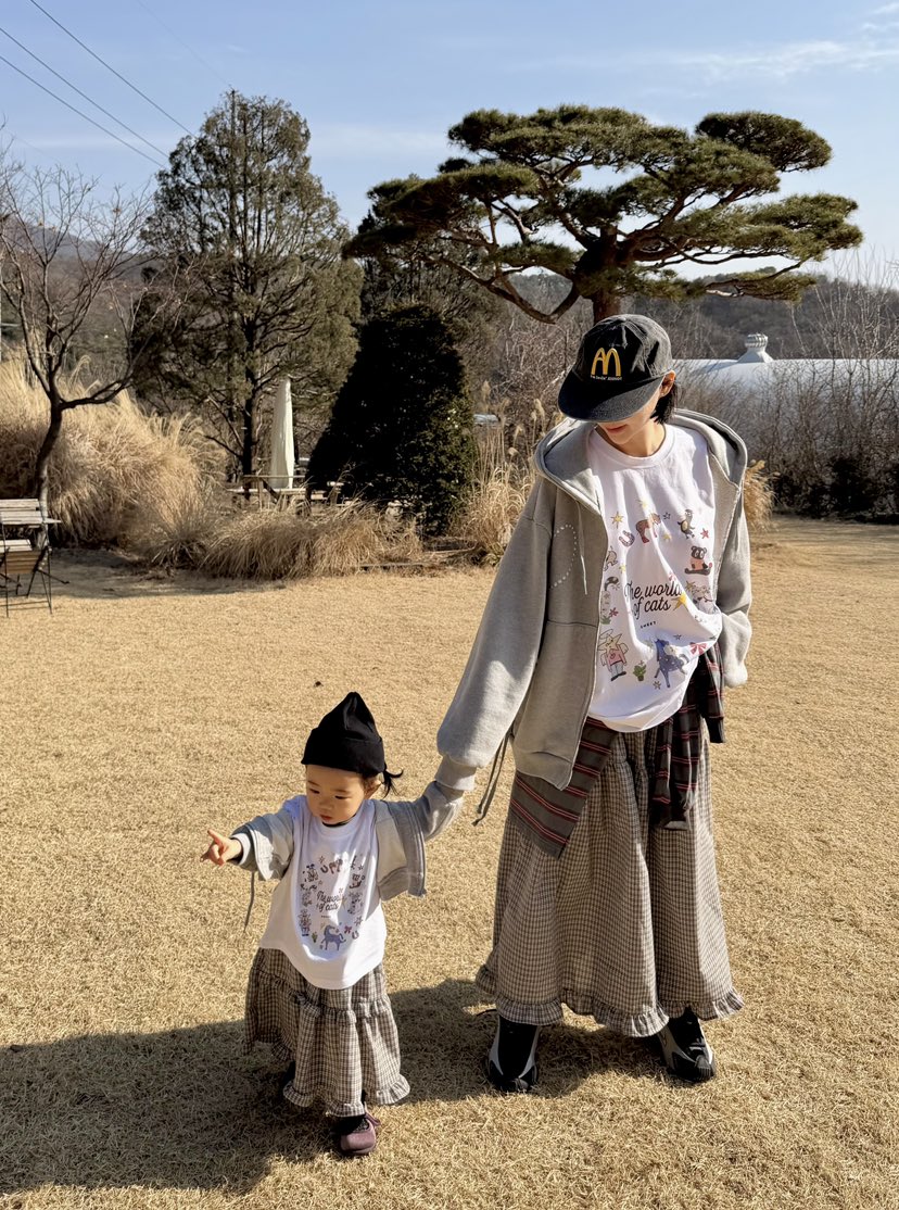 THE LINE-Q韓國直郵實拍女士新款人氣26春夏熱賣長裙格子THE LINE-Q長裙