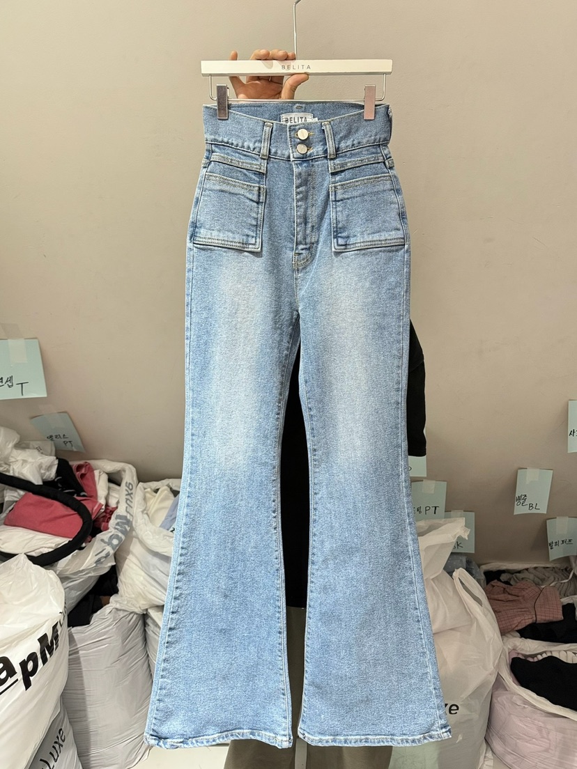 BELITA-L韓國東大門代購女裝新品休閑26春夏職業推薦牛仔褲BELITA-L牛仔褲圖色1
