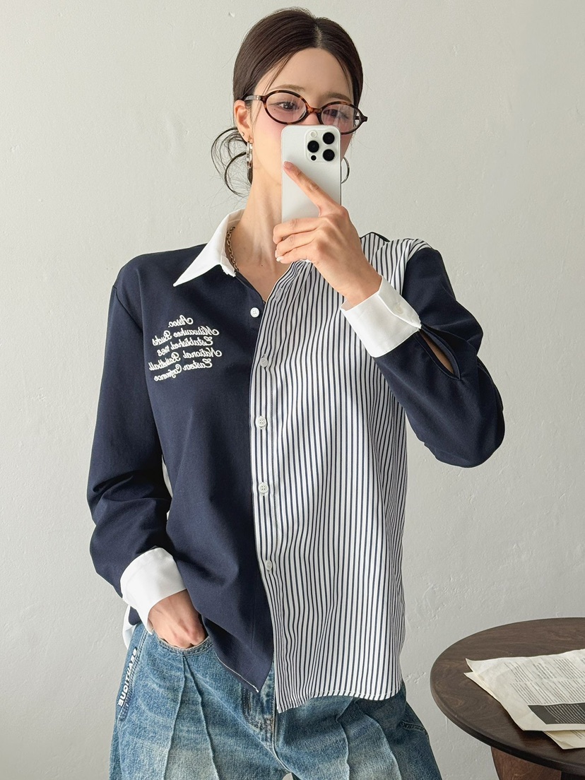 IAAN韓國直郵實拍女裝新款推薦休閑時尚26春夏襯衫蕾絲衫iaAn襯衫/蕾絲衫