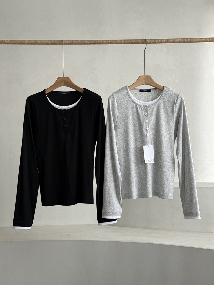 DEMAR韓國東大門直郵女裝新品熱賣人氣職業時尚26春夏長袖T恤DEMAR長袖T恤