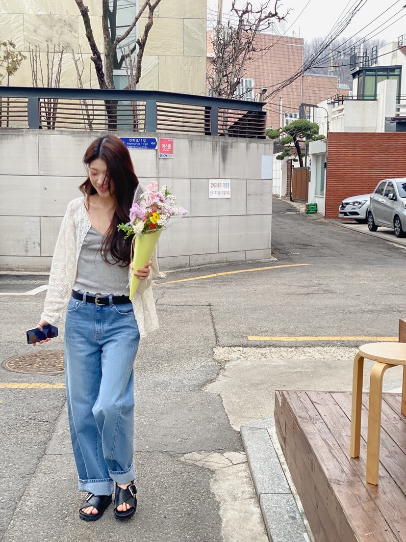 ERUME韓國直郵實拍女裝新品休閑人氣時尚26春夏熱賣牛仔褲ERUME牛仔褲