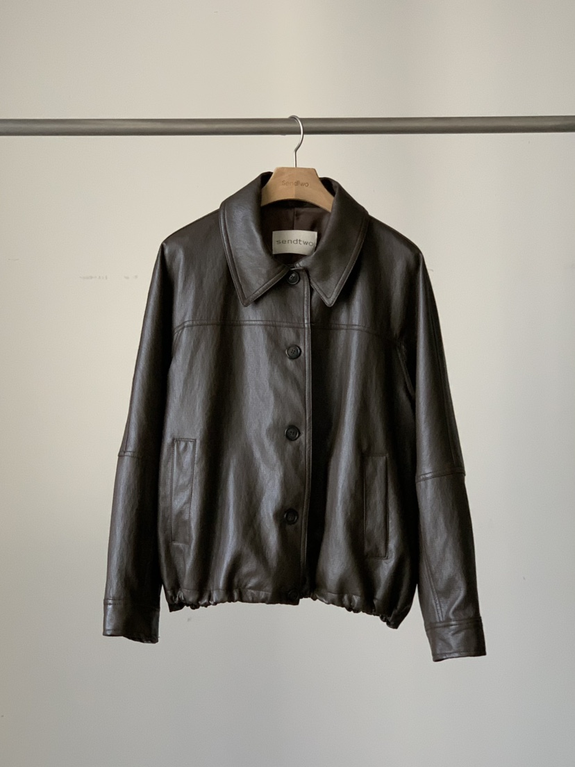 SENDTWO韓國代購女士新品休閑時尚熱賣26春夏推薦皮衣皮革SENDTWO皮衣圖色2
