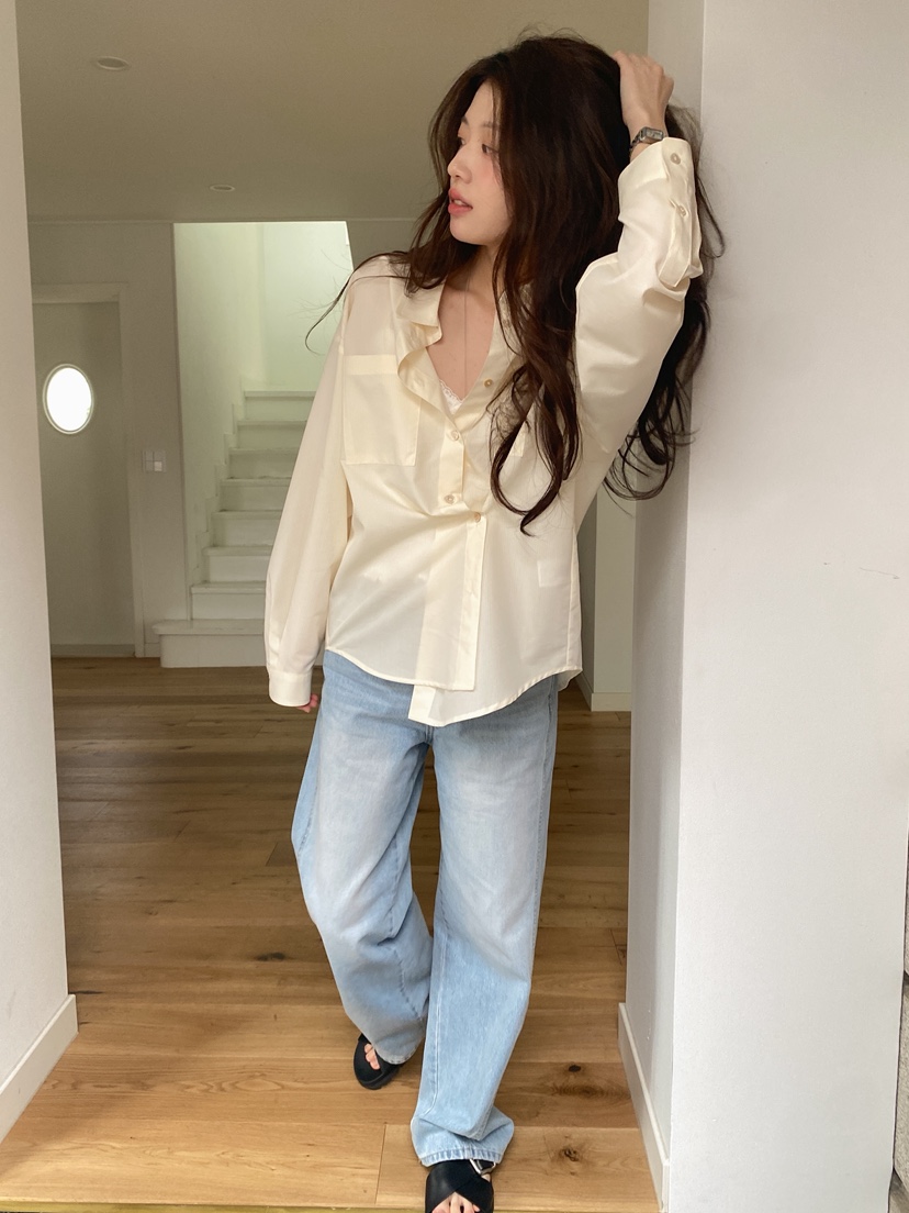 ERUME韓國直郵女士新款26春夏職業熱賣時尚休閑襯衫蕾絲衫ERUME襯衫/蕾絲衫