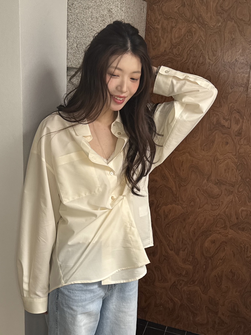 ERUME韓國直郵女士新款26春夏職業熱賣時尚休閑襯衫蕾絲衫ERUME襯衫/蕾絲衫